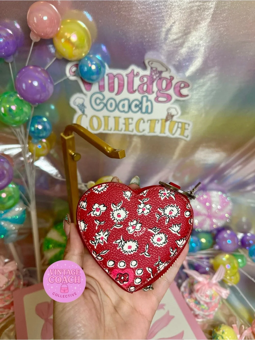 Coach heart coin